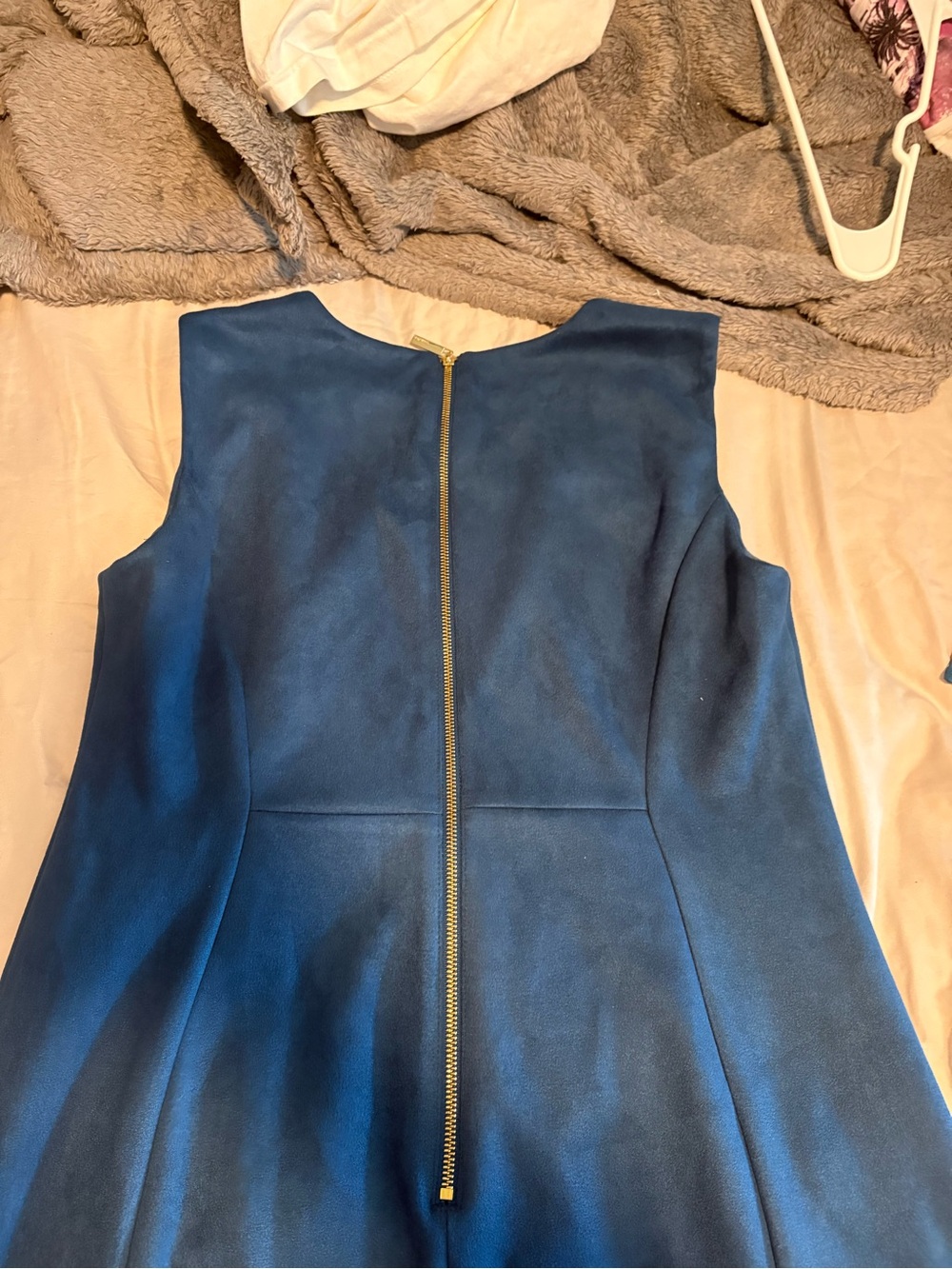 Calvin Klein Navy Blue Sleeveless Back-Zip A-Line Vest